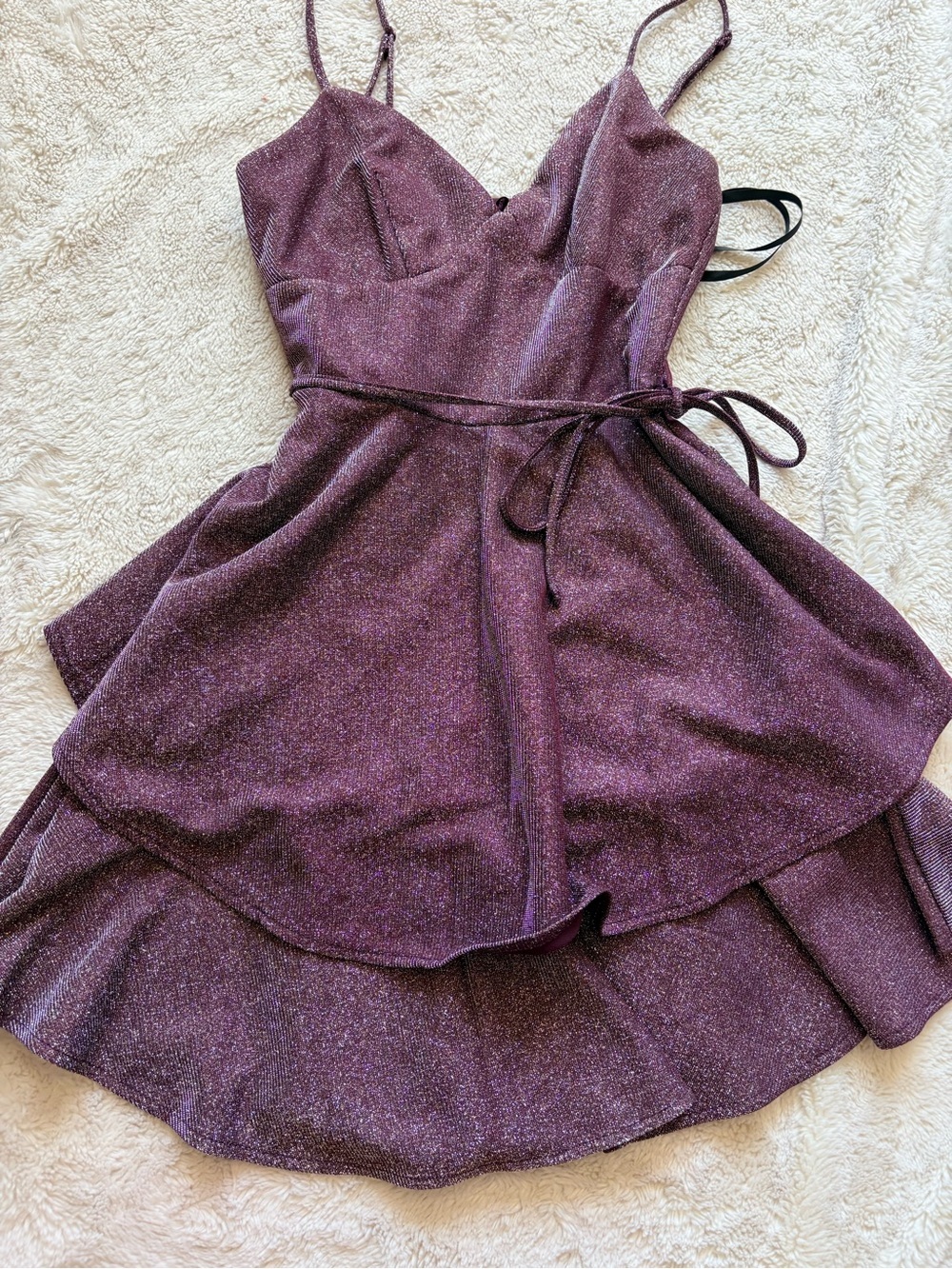 B. Darling Ruffle Mini Dress – Size 0 | Sparkly Partywear | Soft‑Girl Glam - Picture 8 of 10